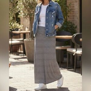 Gap Navy White Striped Convertible Maxi Dress Skirt women's Small